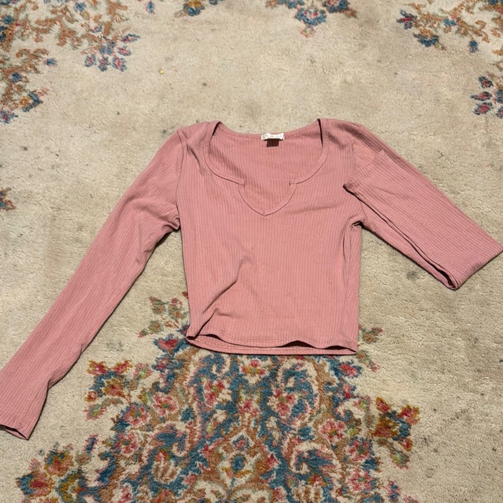Women's Pink Ribbed Top